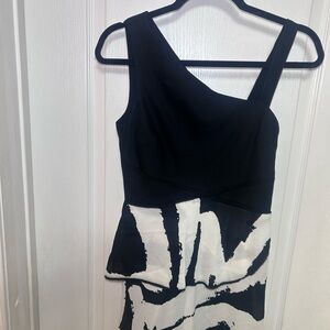 Proenza Schouler One Shoulder Black and White Dress